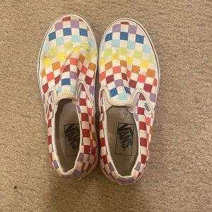 Rainbow checkered vans